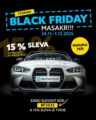 🔥 BLACK FRIDAY TÝDEN 🔥 🗓 24.11. – 1.12.2025 Máme pro vás -15 % na všechno skladové zboží! Stačí zadat SLEVOVÝ KÓD BF2025 a...
